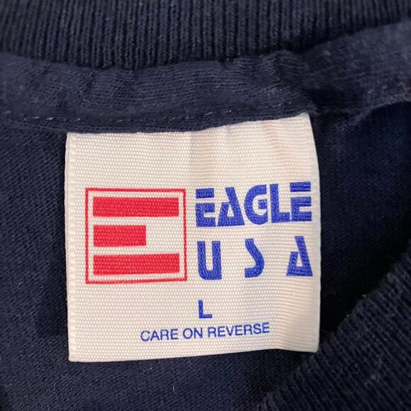 Vintage 90s Mississippi Braves Made‎ in USA Single Stitch Graphic Tee Navy Blue - Picture 3 of 5